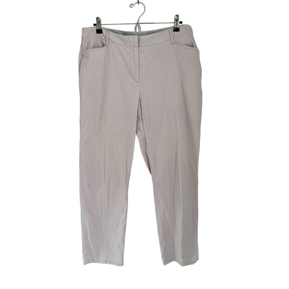 J. Jill live-chino Casual Pants Cotton Spandex Chino Khaki Pale Lavender Size 14